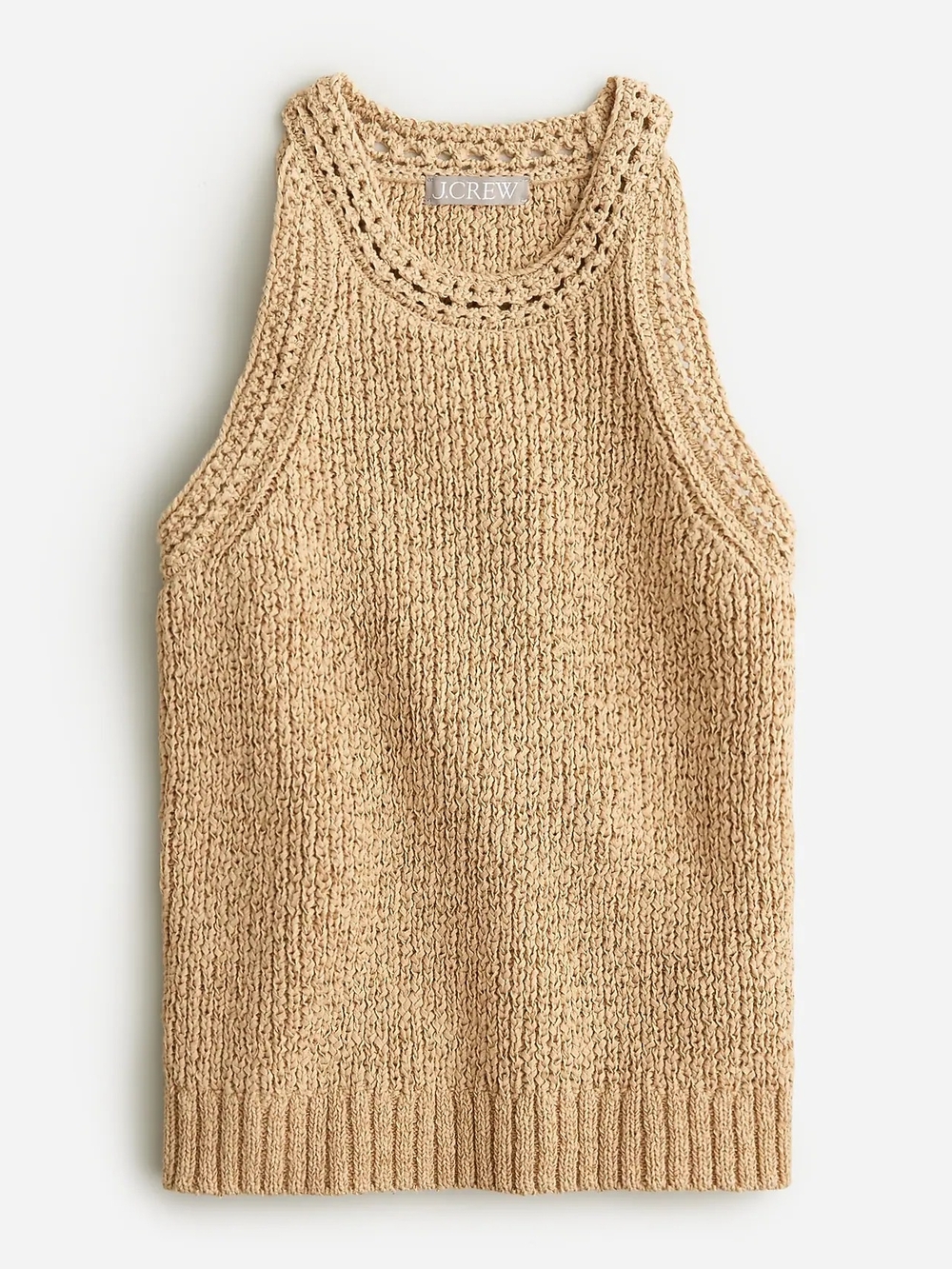 J.Crew High-neck textured pointelle sweater-tank (L)